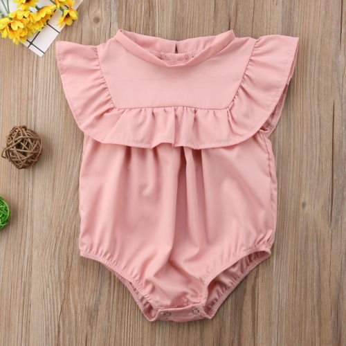 Newborn Baby Girl Boy Ruffle Jumpsuit Bodysuit