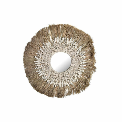 Wall mirror DKD Home Decor Natural White Shells (55 x 2,5 x 55 cm)