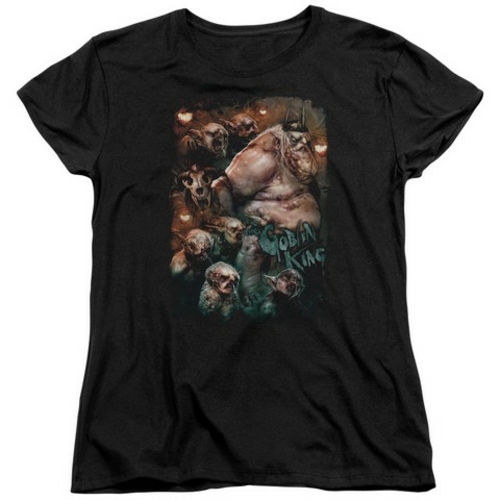 Trevco The Hobbit-Goblin King Short Sleeve Womens Tee- Black - 2X