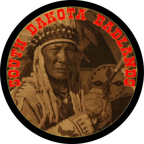 3 Inch Cloth  Patch Indian chief South Dakota Badlands