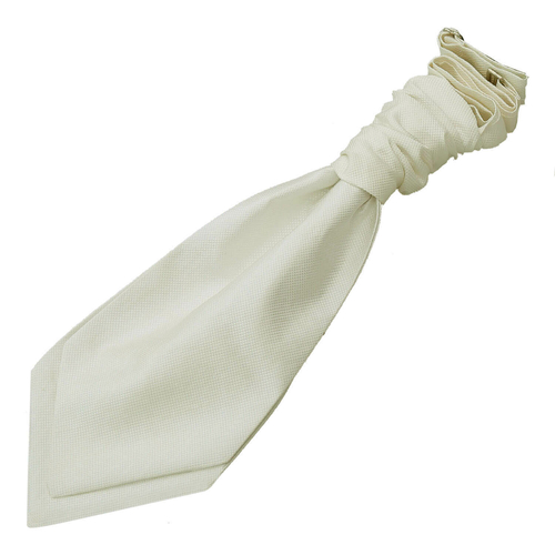 Solid Check Pre-Tied Ruche Cravat - Boys - Ivory