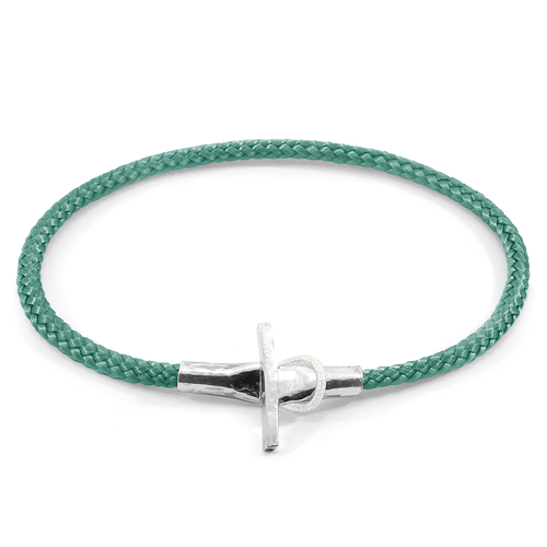 Mint Green Cambridge Silver and Rope Bracelet