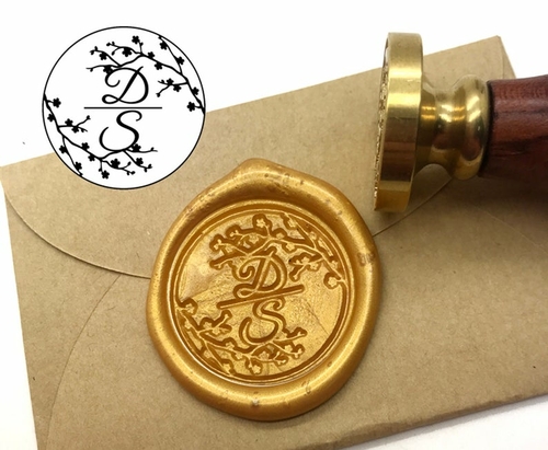 Plum Blossom Initials Wax Seal Stamp Personalized Wedding invitation