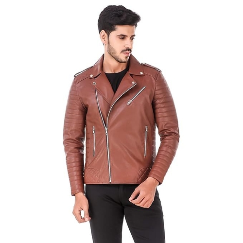 Skull Printed Men's Faux Leather Motorcycle Fashion Biker Style 