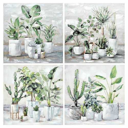 Painting DKD Home Decor 80 x 3 x 80 cm Plant pot Scandinavian (4