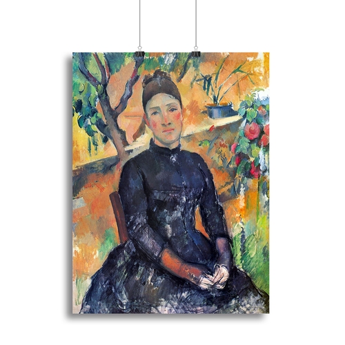 Portrait of Mme CÇzanne in the greenhouse by Cezanne Canvas Print or