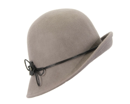 Grey felt cloche hat