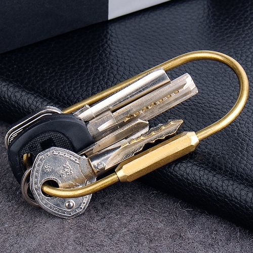 O-Shape Brass Keychain