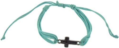 Solid Rock Jewelry 144981 Light Blue Cotton Adjustable Friendship with