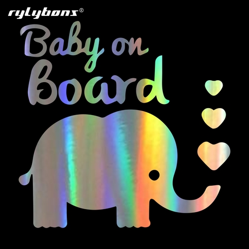 Rylybns 14*14CM Baby On Board Car Stickers Vinyl