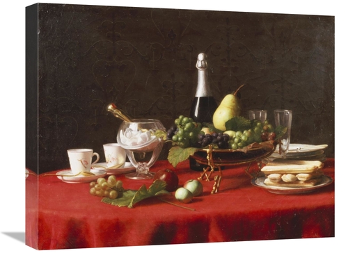 Global Gallery GCS-266725-22-142 22 in. A Bowl of Fruit & a Bottle of 