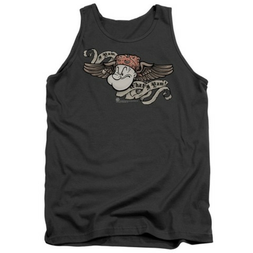 Popeye-I Am Adult Tank Top, Charcoal - Medium