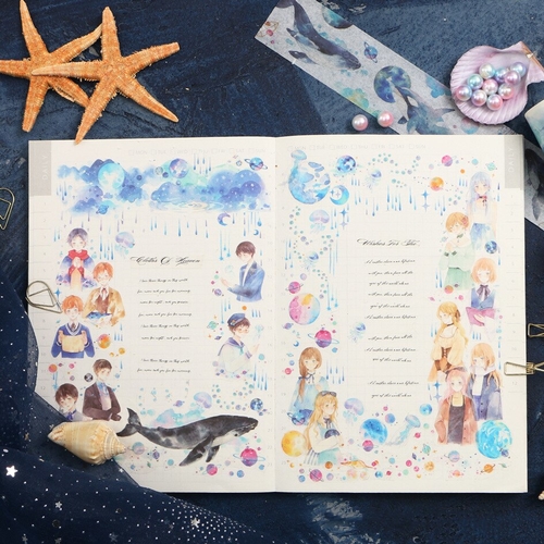 15 50mm Cute Whale Star Jellyfish Washi