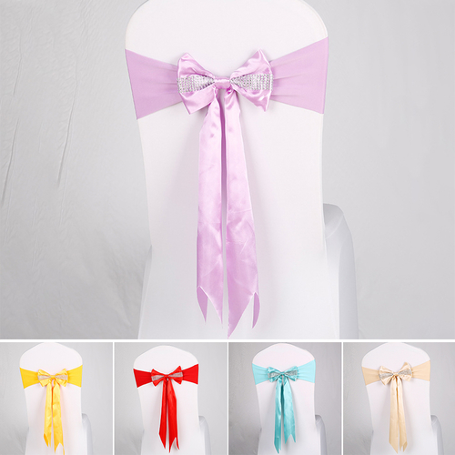 35 50cm Elastic Bow Tie Chair Sash Band Fabric