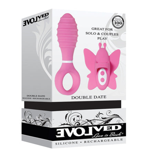 Evolved Double Date Rechargeable Silicone Vibrating Anal Plug and Clit