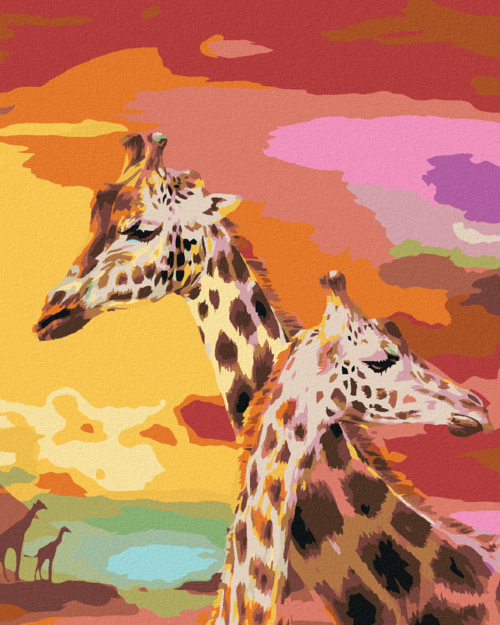 Zuty - Paint by Numbers - GIRAFFE AND SUN (CAROL CAVALARIS), 40x50 cm