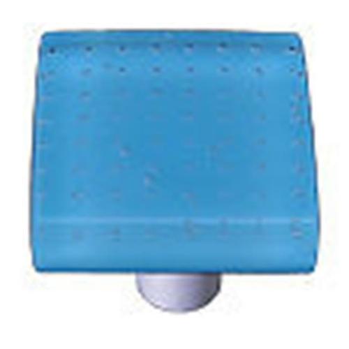 Hot Knobs HK1207-KB Bubbles Light Cyan Square Glass Cabinet Knob - Bla