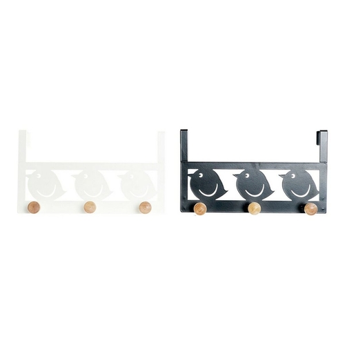 Door Coat Rack DKD Home Decor 8424001835553 Birds White Black Metal