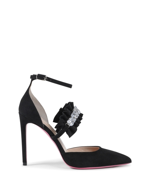 Ankle Strap Brilliant Pump Black