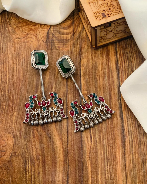 High Quality Matt Gold Plated Peacock Earring