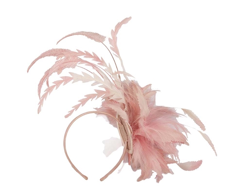 Large pink feather fascinator