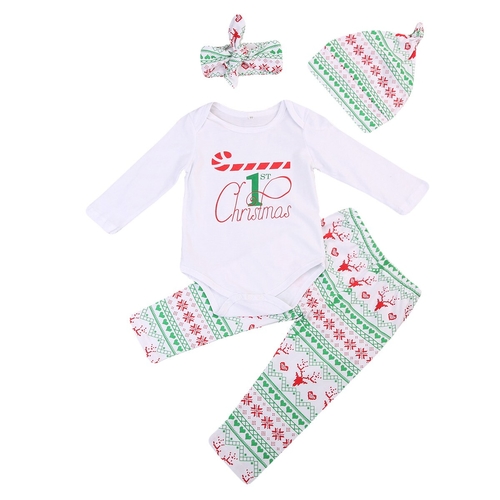 1st Christmas Babies 4 PCS Cltohing Set  Newborn