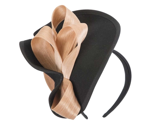 Twisted black & nude felt fascinator