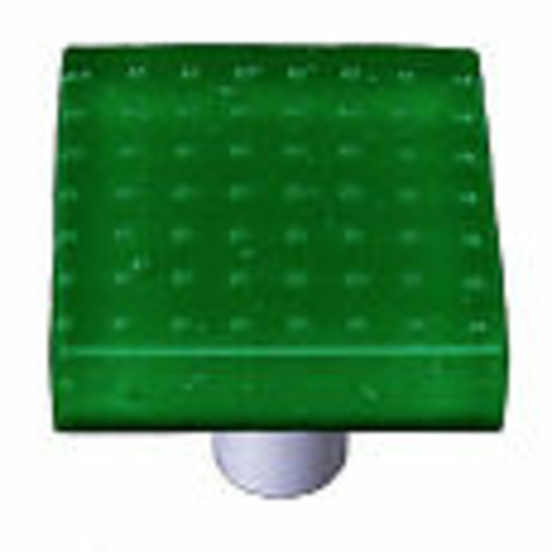 Hot Knobs HK1206-KA Bubbles Dark Forest Green Square Glass Cabinet Kno