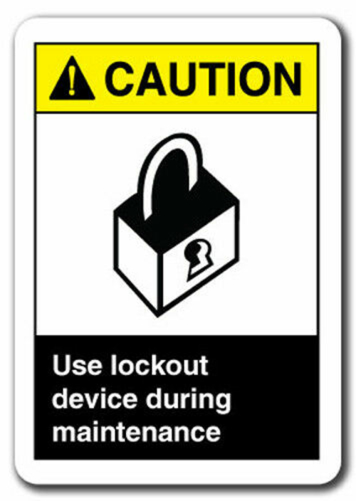 SignMission ANSI-710CS Use Lockout Device During 7 x 10 in. Caution Us