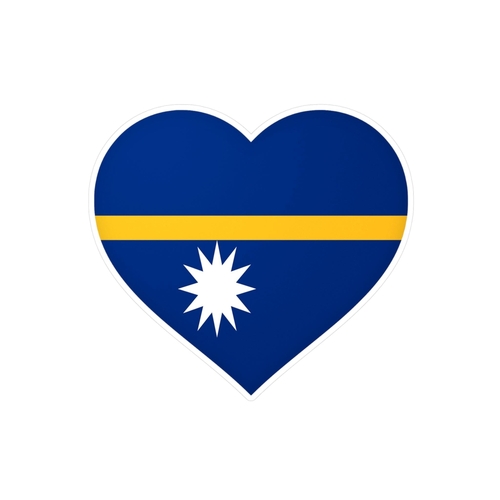 Autocollant en coeur Drapeau de Nauru en plusieurs tailles