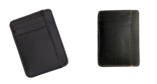 Leather Craft Card Wallet for Men's Minimalist Slim Wallet, Genuine