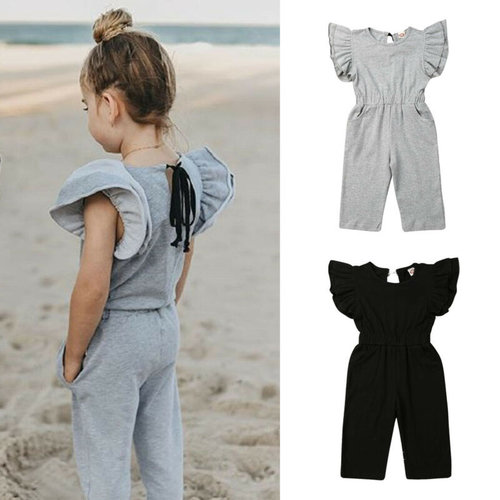 2 7Y Kid Baby Girl Romper Clothes Ruffle Short