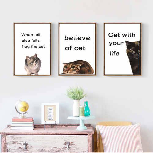 Cute Cat Canvas Painting Classic