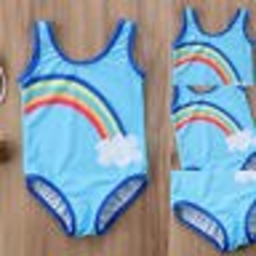 Toddler Kids Baby Girls Rainbow Print Bikini Set