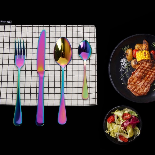 1Set  Rainbow Dinner Set Colorful Wedding Travel