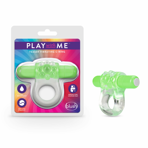 Play With Me  Teaser Vibrating C-Ring   Green