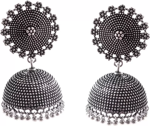 Trending Oxidised German Silver Jhumka Earrings women German Silver