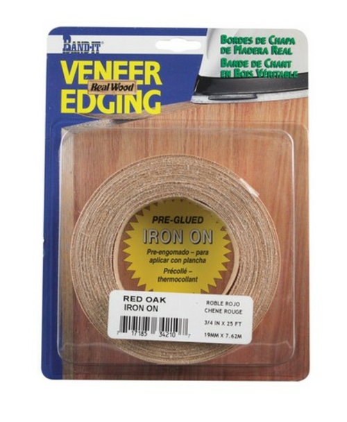 Band-It 34210 0.75 in. x 25 ft. Red Oak Wood Veneer Edge Banding