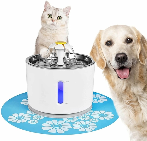 PUREVACY Automatic Feeder Running Water Cat Fountain 81oz / 2.4L. Pet