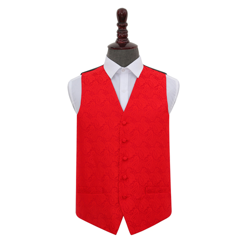 Paisley Waistcoat - Red, 46'