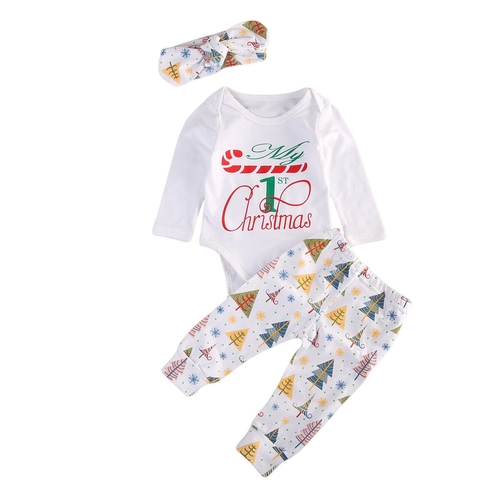 Cute My 1st Christmas Newborn Infant Baby Girl