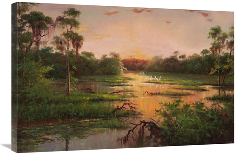 Global Gallery GCS-132545-2436-142 24 x 36 in. Sunset on the Bayou Art