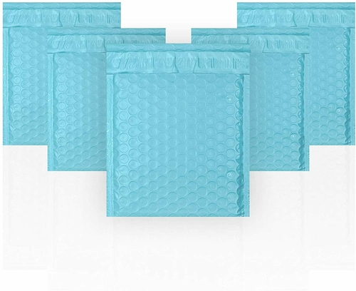 Pack of 25 Light Blue Poly Bubble Mailers 9.5 x 13.5 Padded Envelopes