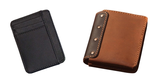 Leather Craft Card Wallet for Men's Minimalist Slim Wallet, Genuine