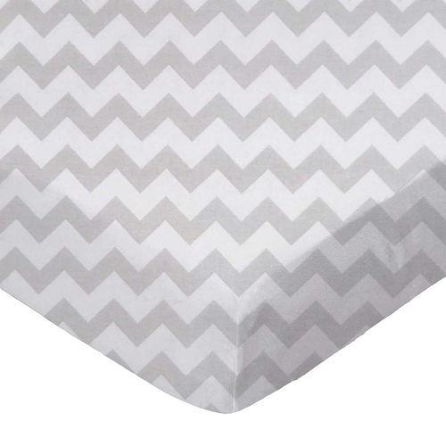 SheetWorld Fitted Cradle Sheet - 100% Cotton Woven - Grey Chevron