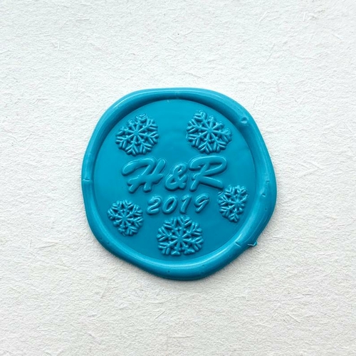 Custom Xmas Initial Sealing Wax Stamp Kit - Snowflake Wax Seal Stamp