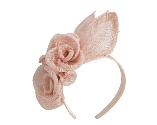 Large blush sinamay  flower fascinator