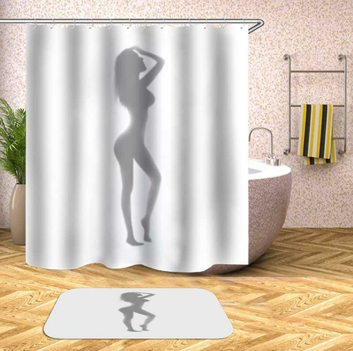 Sexy Girl Silhouette Shower Curtain