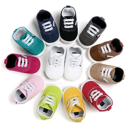 Newborn baby canvas shoes infant toddler Boy Girl