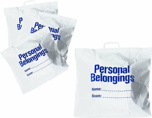 Dukal Case of 250 Patient Belongings Bags White 20 x 23 Thickness 3